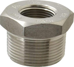 Merit Brass - 1-1/4 x 3/4" Grade 316/316L Stainless Steel Pipe Hex Bushing - MNPT x FNPT End Connections, 3,000 psi - Americas Industrial Supply