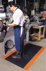 Anti-Fatigue Mat: 144″ Length, 36″ Wide, 1″ Thick, Vinyl, Beveled Edge, Heavy-Duty Diamond Plate, Black, Dry