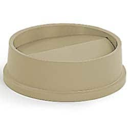 Rubbermaid - Round Lid for Use with 22 Gal Round Trash Cans - Beige, High-Impact Polystyrene, For Untouchable Trash Cans - Americas Industrial Supply