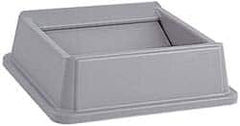 Rubbermaid - Square Lid for Use with 35 & 50 Gal Square Trash Cans - Gray, High-Impact Polystyrene, For Untouchable Trash Cans - Americas Industrial Supply