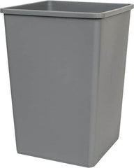 Rubbermaid - 35 Gal Gray Square Trash Can - Polyethylene, 27-5/8" High x 19-1/2" Long x 19-1/2" Wide - Americas Industrial Supply