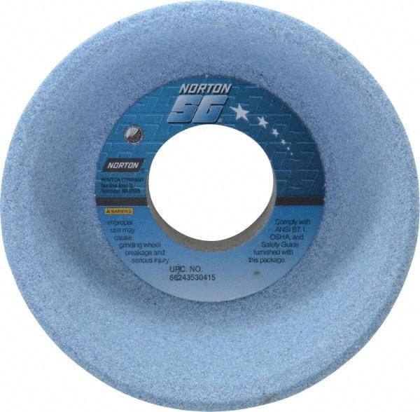 Norton - 4" Diam, 1-1/4" Hole Size, 1-1/2" Overall Thickness, 60 Grit, Type 11 Tool & Cutter Grinding Wheel - Medium Grade, Ceramic, J Hardness, Vitrified Bond, 5,730 RPM - Americas Industrial Supply