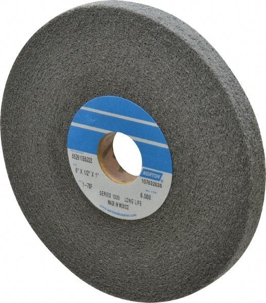 Norton - 6" Diam, 1/2" Face Width, 1" Center Hole, Fine Grade, Silicon Carbide Deburring Wheel - Convolute, Hard Density 7 Grade, 4,500 RPM - Americas Industrial Supply