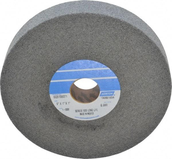 Norton - 6" Diam, 1" Face Width, 1" Center Hole, Medium Grade, Silicon Carbide Deburring Wheel - Convolute, Hard Density 9 Grade, 4,500 RPM - Americas Industrial Supply