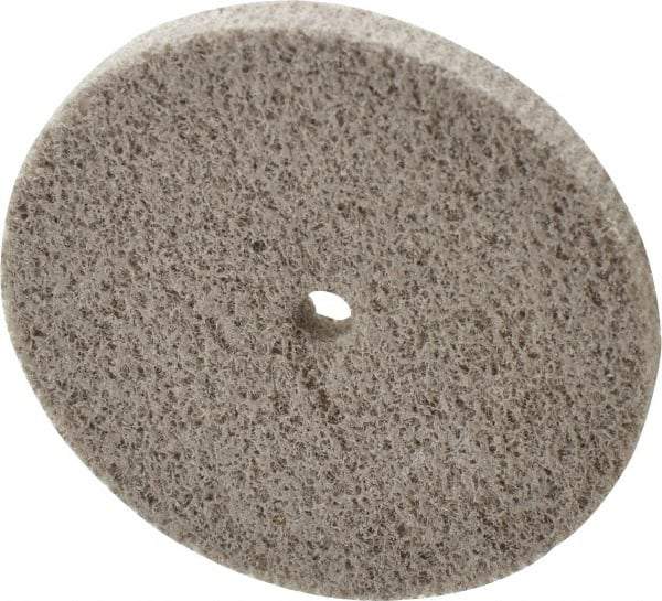 Norton - 3" Diam, 1/4" Face Width, 1/4" Center Hole, Very Fine Grade, Aluminum Oxide Deburring Wheel - Unitized, Medium Grade, 18,000 RPM - Americas Industrial Supply