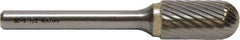 M.A. Ford - 9.5mm Cut Diam, 6mm Shank Diam, Cylinder with Radius Head Single Cut Burr - Carbide, Radius End, 19mm LOC, 169mm OAL - Americas Industrial Supply