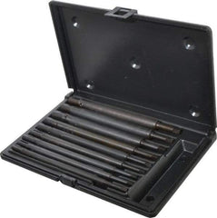 Walton - #0 to 1/2" Tap Extension Set - Alloy Steel, 8" Overall Length, 5/8" Max Outside Diam, 0.219, 0.318, 0.323, 0.367, 0.381, (4) 0.255" Extension Shank Diam, 9 Piece Set - Americas Industrial Supply