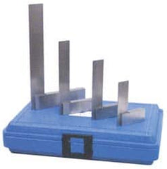 Fowler - 4 Piece, 1-1/2, 2-1/2, 3, 4 Inch Base Length, 2, 3, 4, 6 Inch Blade Length, Square Set - Accuracy Up to 0.0008 Inches, Steel - Americas Industrial Supply