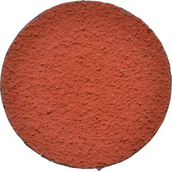 3M - 2" Disc Diam, 60 Grit, Ceramic Quick Change Disc - Type S Attaching System, Coated, Orange, Medium Grade, 25,000 RPM, 777F Series - Americas Industrial Supply