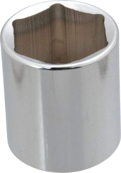 Proto - 1/2" Drive, Standard Hand Socket - 6 Points, 1-3/4" OAL, Chrome Finish - Americas Industrial Supply