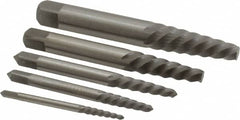 Interstate - 5 Piece Spiral Flute Screw Extractor Set - Screw Range 3/16 to 3/4" - Americas Industrial Supply