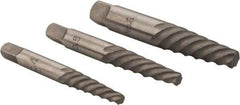 Interstate - 3 Piece Spiral Flute Screw Extractor Set - Screw Range 7/16 to 1" - Americas Industrial Supply