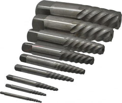 Interstate - 9 Piece Spiral Flute Screw Extractor Set - Screw Range 3/16 to 2-1/8" - Americas Industrial Supply