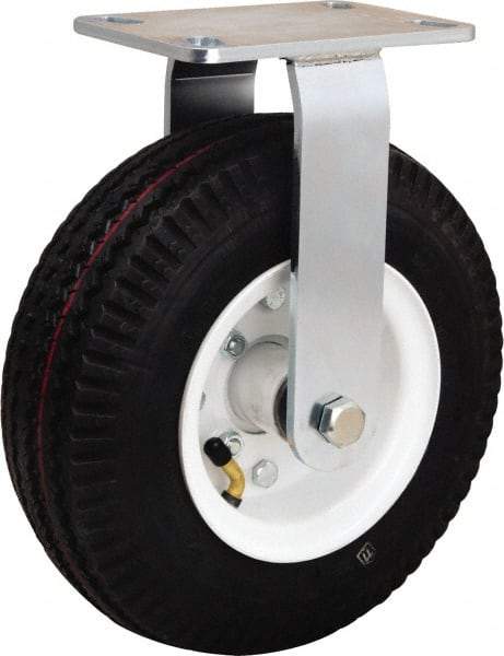 Hamilton - 10" Diam, Rubber Rigid Caster - 480 Lb Capacity, Top Plate Mount, 4-1/2" x 6-1/2" Plate, Tapered Roller Bearing - Americas Industrial Supply