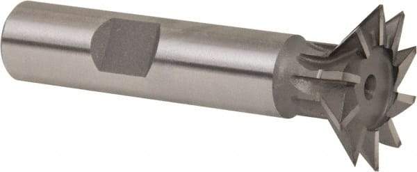 Whitney Tool Co. - 1" Diam x 1/4" Width of Cut, 45° Included Angle, Cobalt Dovetail Cutter - 1/2" Shank Diam, 2-1/2" Shank Length, 2-1/2" Overall Length, Weldon Flat, Uncoated - Americas Industrial Supply