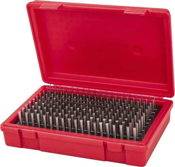 Value Collection - 190 Piece, 0.061-0.25 Inch Diameter Plug and Pin Gage Set - Plus 0.0002 Inch Tolerance, Class ZZ - Americas Industrial Supply