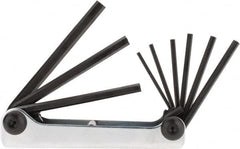 Eklind - 9 Piece Fold-Up Hex Key Set - Hex Range 5/64 to 1/4" - Americas Industrial Supply