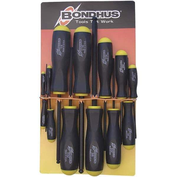 Bondhus - 13 Piece, 0.05 to 3/8" Ball End Hex Driver Set - Comes in Vinyl Pouch - Americas Industrial Supply