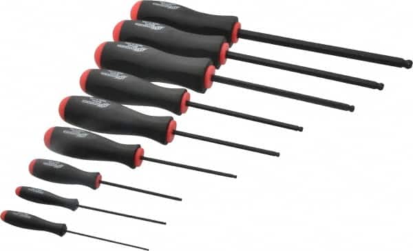 Bondhus - 9 Piece, 1.5 to 10mm Ball End Hex Driver Set - Comes in Vinyl Pouch - Americas Industrial Supply