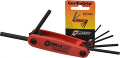 Bondhus - 7 Piece Fold-Up Hex Key Set - Hex Range 2 to 8mm - Americas Industrial Supply
