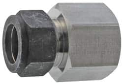 Parker - 1/2" OD, Stainless Steel Female Connector - 13/16" Hex, Comp x FNPT Ends - Americas Industrial Supply