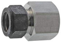Parker - 1/2" OD, Stainless Steel Female Connector - 7/8" Hex, Comp x FNPT Ends - Americas Industrial Supply