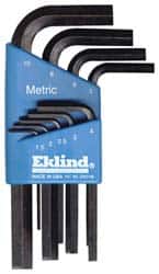 Eklind - 9 Piece L-Key Hex Key Set - Hex Range 1.5 to 10mm - Americas Industrial Supply