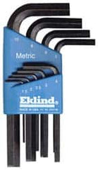 Eklind - 9 Piece L-Key Hex Key Set - Hex Range 1.5 to 10mm - Americas Industrial Supply