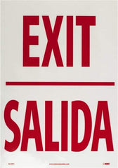 NMC - Exit, Pressure Sensitive Vinyl Exit Sign - 14" Wide x 20" High, English/Spanish, Glow-in-the-Dark - Americas Industrial Supply