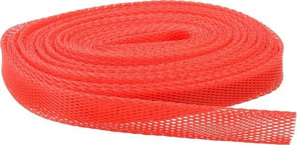 Huot - 50 Ft Long, Stretchable, Protection Mesh Sleeving - Red, 1-1/2" OD - Americas Industrial Supply