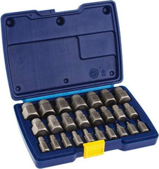 Irwin Hanson - 25 Piece Spiral Flute Screw Extractor Set - Screw Range 1/8 to 7/8" - Americas Industrial Supply