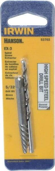 Irwin - 2 Piece Spiral Flute Screw Extractor & Drill Set - Screw Range 7/32 to 9/32" - Americas Industrial Supply