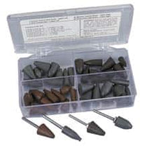 Cratex - 44 Piece Rubber Point & Mandrel Set - Includes 40 Points & 4 Mandrels - Americas Industrial Supply