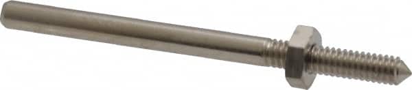 Value Collection - 1/8" Shank No. 6 Abrasive Point Mandrel - 1-3/4" Length, 1/8" Hole Compatibility, for Cones, Points & Rubberized Points - Americas Industrial Supply