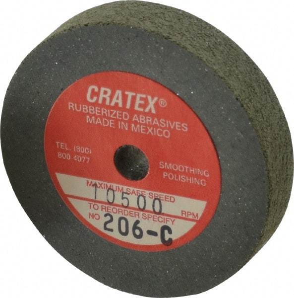 Cratex - 2" Diam x 1/4" Hole x 3/8" Thick, Surface Grinding Wheel - Silicon Carbide, Coarse Grade, 10,500 Max RPM, Rubber Bond, No Recess - Americas Industrial Supply