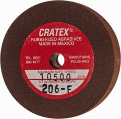 Cratex - 2" Diam x 1/4" Hole x 3/8" Thick, Surface Grinding Wheel - Silicon Carbide, Fine Grade, 10,500 Max RPM, Rubber Bond, No Recess - Americas Industrial Supply