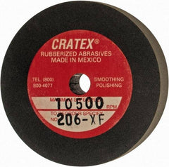 Cratex - 2" Diam x 1/4" Hole x 3/8" Thick, Surface Grinding Wheel - Silicon Carbide, Extra Fine Grade, 10,500 Max RPM, Rubber Bond, No Recess - Americas Industrial Supply