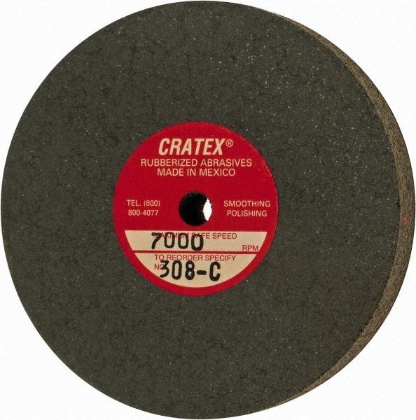 Cratex - 3" Diam x 1/4" Hole x 1/2" Thick, Surface Grinding Wheel - Silicon Carbide, Coarse Grade, 7,000 Max RPM, Rubber Bond, No Recess - Americas Industrial Supply