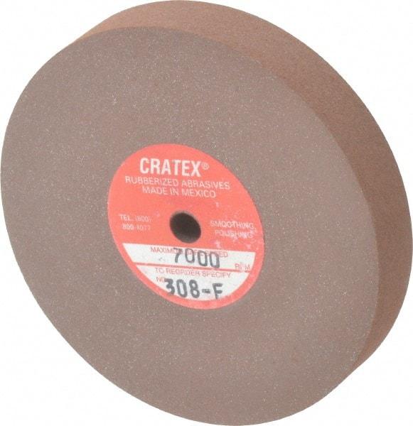 Cratex - 3" Diam x 1/4" Hole x 1/2" Thick, Surface Grinding Wheel - Silicon Carbide, Fine Grade, 7,000 Max RPM, Rubber Bond, No Recess - Americas Industrial Supply