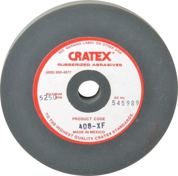 Cratex - 4" Diam x 1/2" Hole x 1/2" Thick, Surface Grinding Wheel - Silicon Carbide, Extra Fine Grade, 5,250 Max RPM, Rubber Bond, No Recess - Americas Industrial Supply