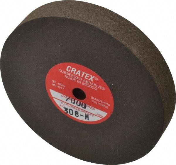 Cratex - 3" Diam x 1/4" Hole x 1/2" Thick, Surface Grinding Wheel - Silicon Carbide, Medium Grade, 7,000 Max RPM, Rubber Bond, No Recess - Americas Industrial Supply