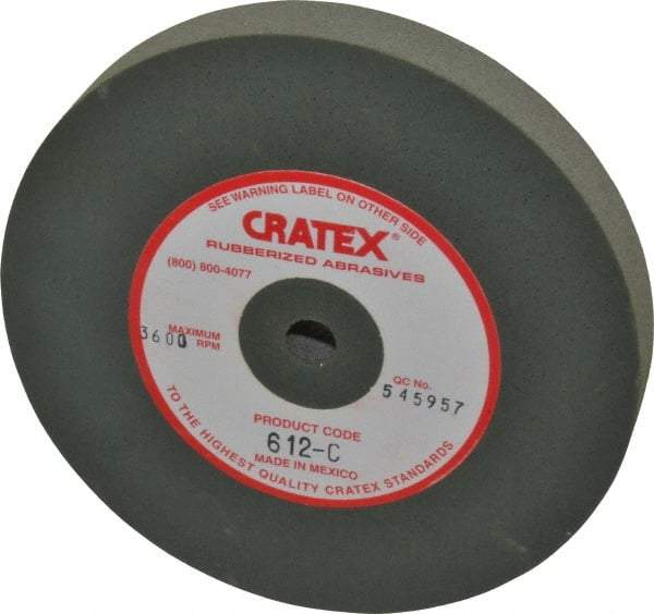 Cratex - 6" Diam x 1/2" Hole x 3/4" Thick, Surface Grinding Wheel - Silicon Carbide, Coarse Grade, 3,600 Max RPM, Rubber Bond, No Recess - Americas Industrial Supply