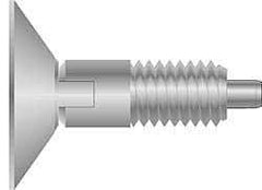 Vlier - 1/2-13, 0.65" Thread Length, 1/4" Max Plunger Diam, 1 Lb Init to 10 Lb Final End Force, Locking Knob Handle Plunger - Countersunk Knob, 1.38" Body Length, 1/4" Plunger Projection - Americas Industrial Supply