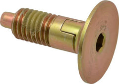 Vlier - 1/2-13, 0.65" Thread Length, 1/4" Max Plunger Diam, 1 Lb Init to 10 Lb Final End Force, Locking Knob Handle Plunger - Countersunk Knob, 1.38" Body Length, 1/4" Plunger Projection - Americas Industrial Supply