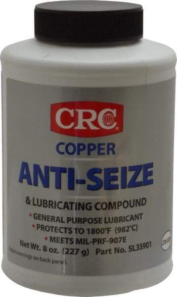 CRC - 8 oz Bottle General Purpose Anti-Seize Lubricant - Copper, -95 to 1,800°F, Bronze, Water Resistant - Americas Industrial Supply