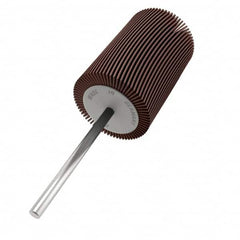 Value Collection - 5/8" Diam x 3/4" Face Width, Very Fine Aluminum Oxide Coated Mounted Flap Wheel - 1/8" Shank Mount, 240 Grit, X Weighted Cloth Backing, 40,000 Max RPM - Americas Industrial Supply