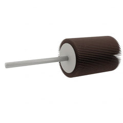 Value Collection - 5/8" Diam x 3/4" Face Width, Extra Fine Aluminum Oxide Coated Mounted Flap Wheel - 1/8" Shank Mount, 320 Grit, X Weighted Cloth Backing, 40,000 Max RPM - Americas Industrial Supply