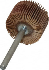 Value Collection - 3/4" Diam x 1/2" Face Width, Very Fine Aluminum Oxide Coated Mounted Flap Wheel - 1/8" Shank Mount, 240 Grit, X Weighted Cloth Backing, 35,000 Max RPM - Americas Industrial Supply