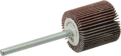 Value Collection - 3/4" Diam x 3/4" Face Width, Very Fine Aluminum Oxide Coated Mounted Flap Wheel - 1/8" Shank Mount, 240 Grit, X Weighted Cloth Backing, 35,000 Max RPM - Americas Industrial Supply