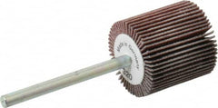 Value Collection - 3/4" Diam x 3/4" Face Width, Extra Fine Aluminum Oxide Coated Mounted Flap Wheel - 1/8" Shank Mount, 320 Grit, X Weighted Cloth Backing, 35,000 Max RPM - Americas Industrial Supply
